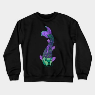 Green and Purple Koi Fish Crewneck Sweatshirt